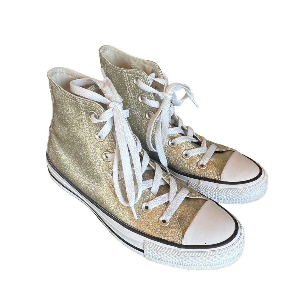 Converse All Star Chuck Taylor Hi Top Shoes, Gold Glitter Women's